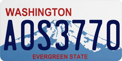WA license plate AOS3770