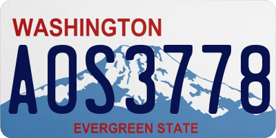 WA license plate AOS3778