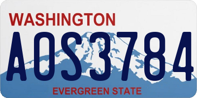 WA license plate AOS3784