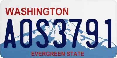 WA license plate AOS3791