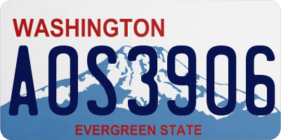 WA license plate AOS3906