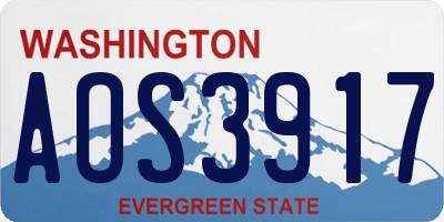 WA license plate AOS3917