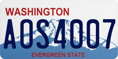 WA license plate AOS4007