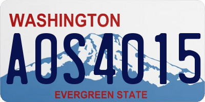 WA license plate AOS4015