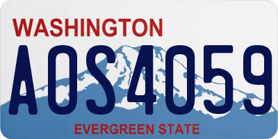 WA license plate AOS4059