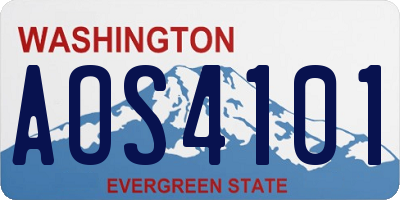 WA license plate AOS4101