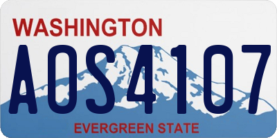 WA license plate AOS4107
