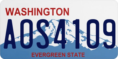 WA license plate AOS4109