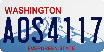 WA license plate AOS4117