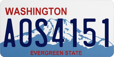 WA license plate AOS4151