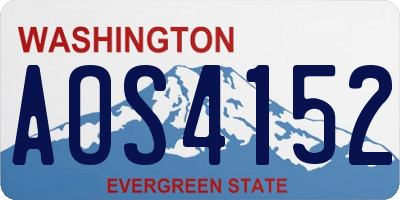 WA license plate AOS4152