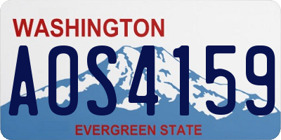 WA license plate AOS4159