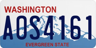 WA license plate AOS4161
