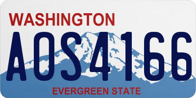 WA license plate AOS4166