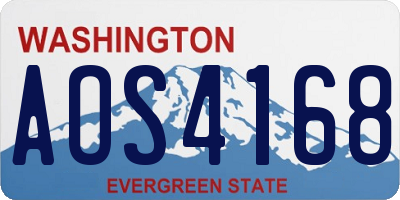 WA license plate AOS4168