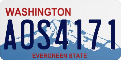 WA license plate AOS4171