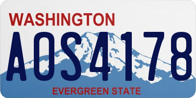 WA license plate AOS4178