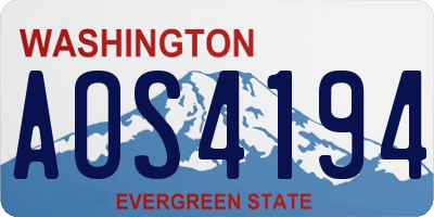 WA license plate AOS4194