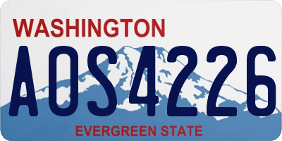 WA license plate AOS4226