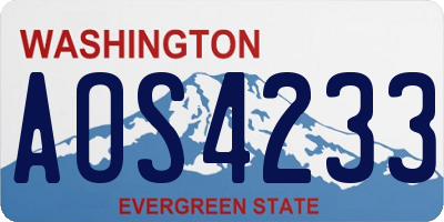 WA license plate AOS4233