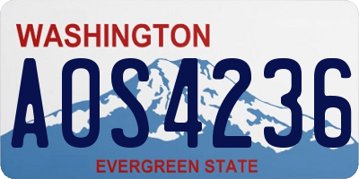 WA license plate AOS4236