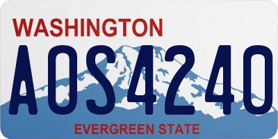 WA license plate AOS4240
