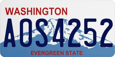 WA license plate AOS4252