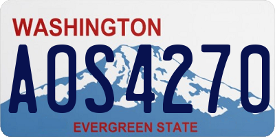 WA license plate AOS4270