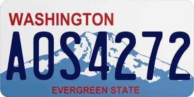 WA license plate AOS4272