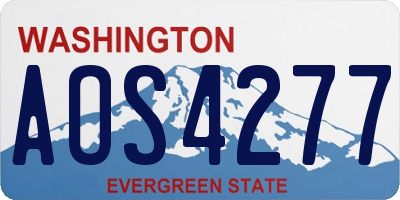 WA license plate AOS4277