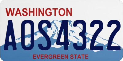 WA license plate AOS4322
