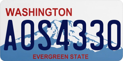 WA license plate AOS4330
