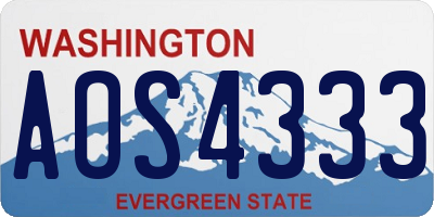 WA license plate AOS4333
