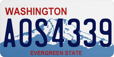 WA license plate AOS4339