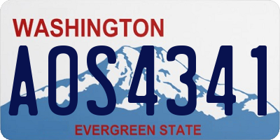 WA license plate AOS4341