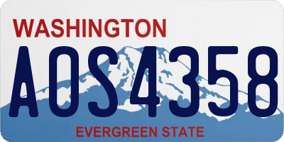 WA license plate AOS4358