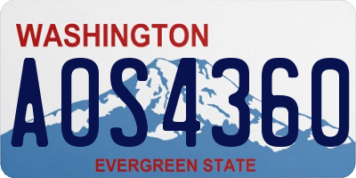 WA license plate AOS4360