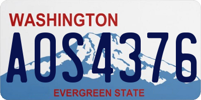 WA license plate AOS4376
