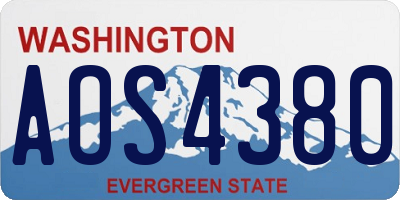 WA license plate AOS4380