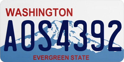 WA license plate AOS4392