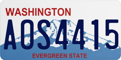WA license plate AOS4415