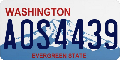 WA license plate AOS4439