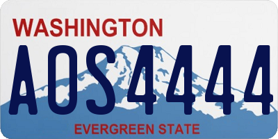 WA license plate AOS4444