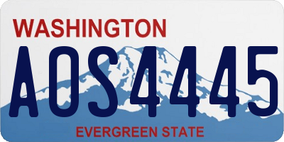WA license plate AOS4445