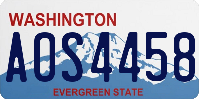 WA license plate AOS4458