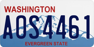 WA license plate AOS4461