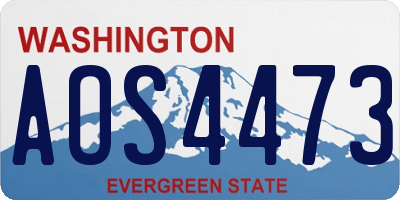 WA license plate AOS4473