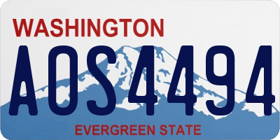 WA license plate AOS4494