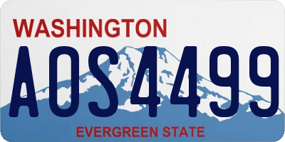 WA license plate AOS4499