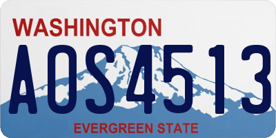 WA license plate AOS4513